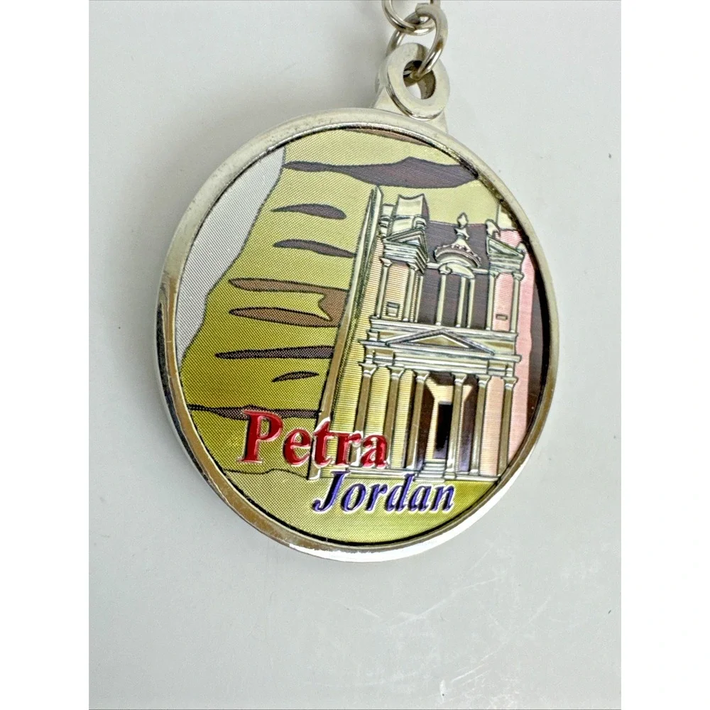 Petra Jordan Keychain 50 Year Perpetual Calendar 2010-2060 Silver Tone Circle